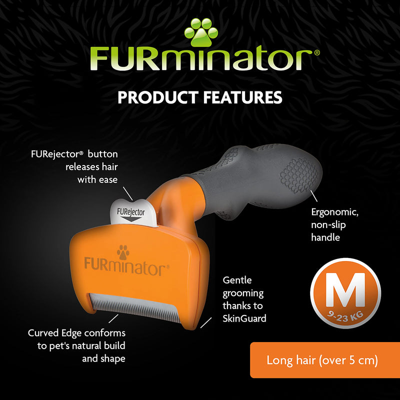 FURminator Undercoat deShedding Tool for Medium Long Hair Dogs, 9-23 kg ys/m