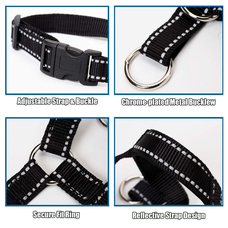 Dog Head Collar, Head Collar with Reflective Strap to Stop Pulling for Small Medium and Large Dogs, Adjustable (L, Black) L