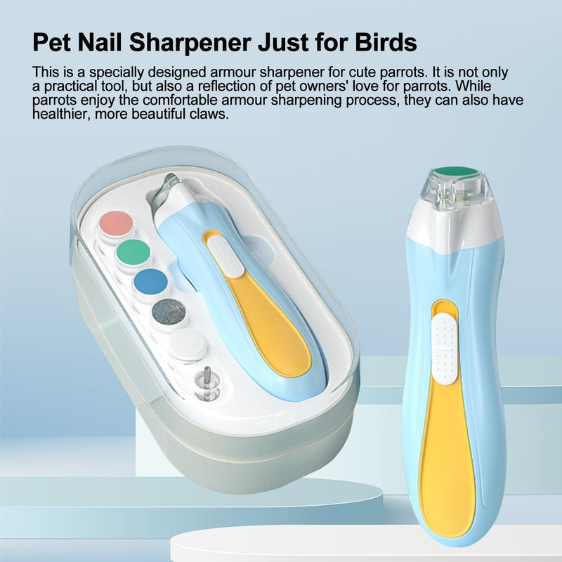 Bird Nail Grinder,Bird Nail Trimmer,Bird Beak Trimmer with LED Lights,Electric Bird Beak Grinding Stone,with 6 Grinders Adjustable Speed,for Budgies,Parakeets,Conure,Cockatiels,Lovebirds,Finches. - PawsPlanet Australia