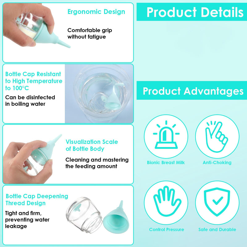 Puppy Nursing Bottles Kitten Milk Bottles Feeding Anti Choking Puppy Feeder Accessories with 3pcs Replaceable Reusable Silicone Nipples for Newborn Pets Small Animals (Blue) - PawsPlanet Australia