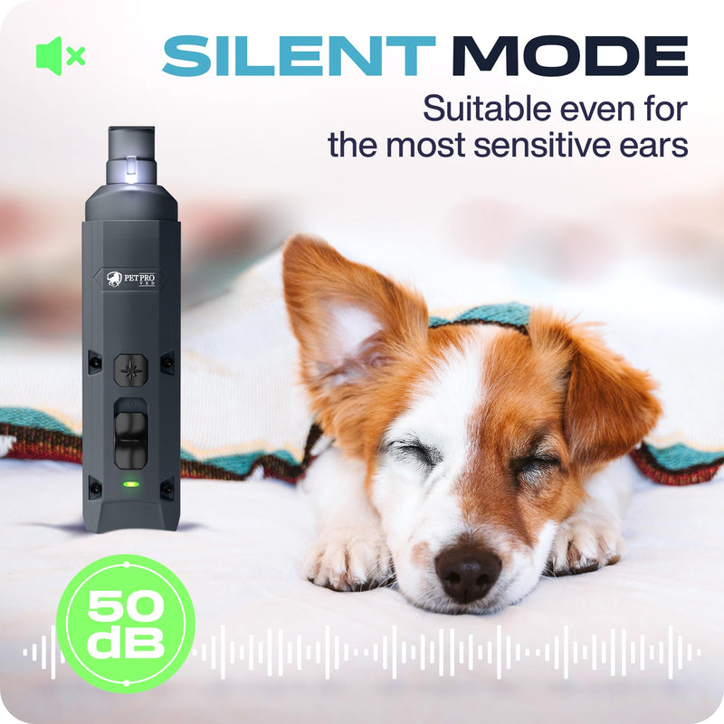 PETPROVED Dog Nail Grinders Silent Dog Claw Grinder Dog Nail Grinder for Dogs Claws Safe Dog Nail Trimmer Electric Pet Nail Grinder for Dogs Nail File Grey