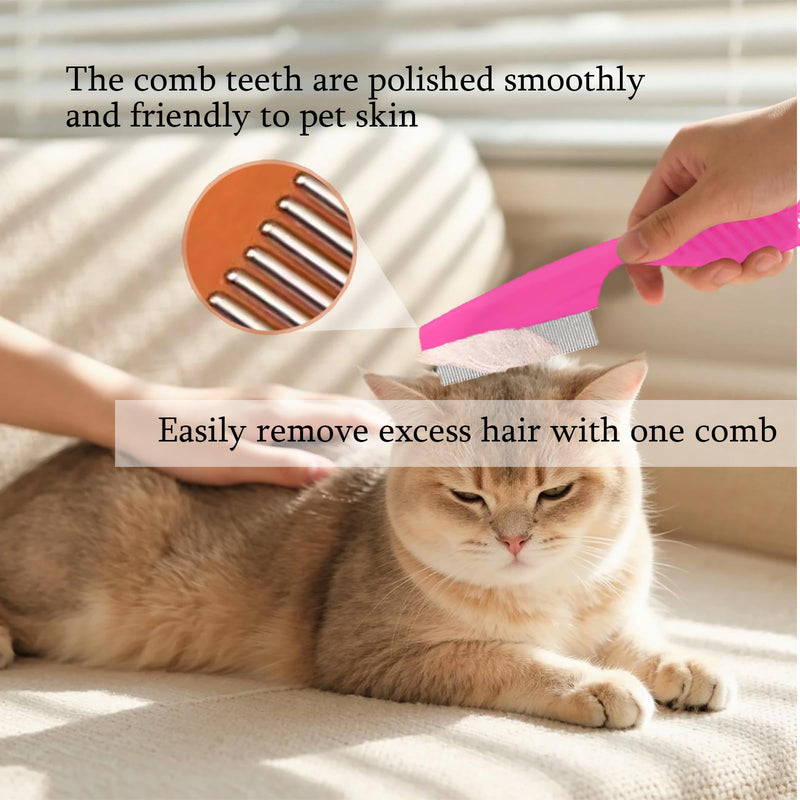 3-in-1 Pet Grooming Kit for Small Animals, Including a Telescopic Scratcher, a Flea and Lice Comb, and a Pair of Massage Gloves, Pet Massage Set for Dogs, Cats, Rabbits, Guinea Pigs, Hamsters, etc - PawsPlanet Australia