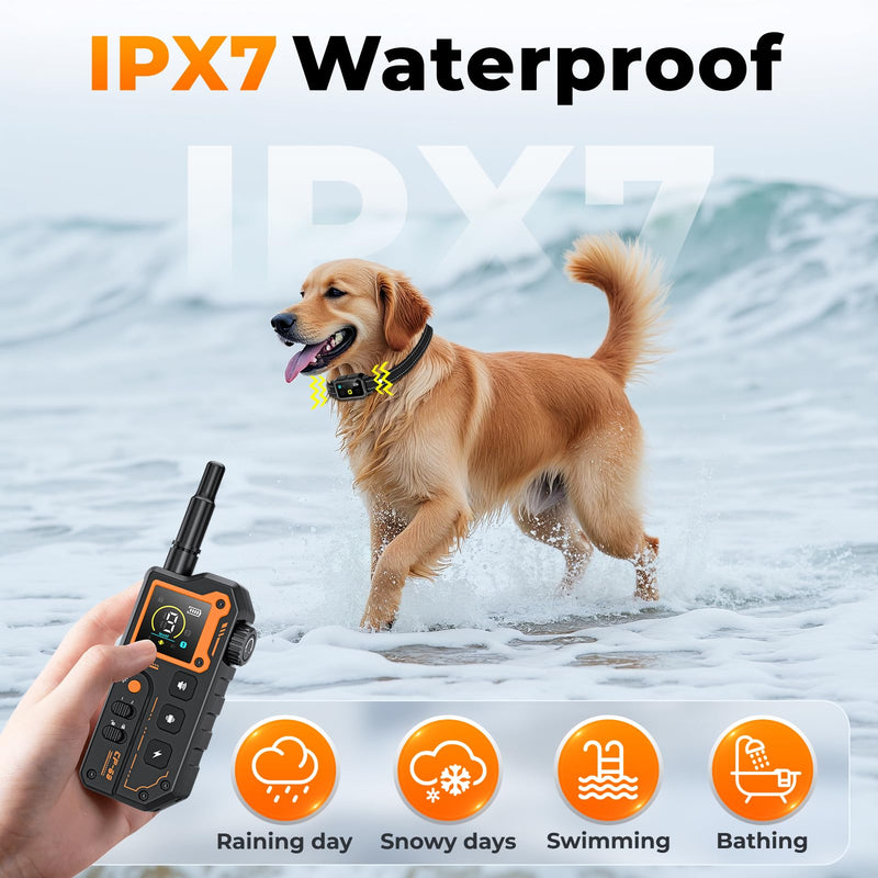 Dog Training Collar, 3300FT Dog Training Collar with Remote, IPX7 Waterproof Collar with Beep, Vibration, Fits for Large Medium Small Dogs, Keypad Lock and Flashing Light (10-120Lbs) Black - PawsPlanet Australia