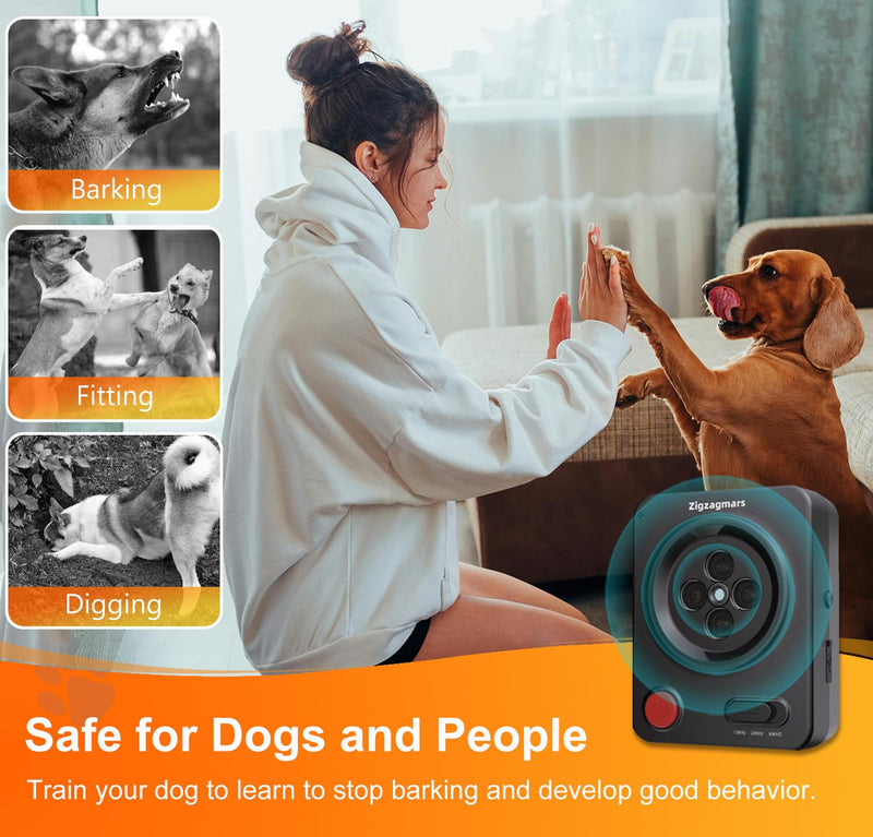 Anti Barking Devices, Smart Auto Stop Barking | 3 Effective Modes for Dogs Behavior Training, Rechargeable Ultrasonic Bark Box, Dog Barking Deterrent Devices, Neighbors Dog Silencer Outdoor Indoor