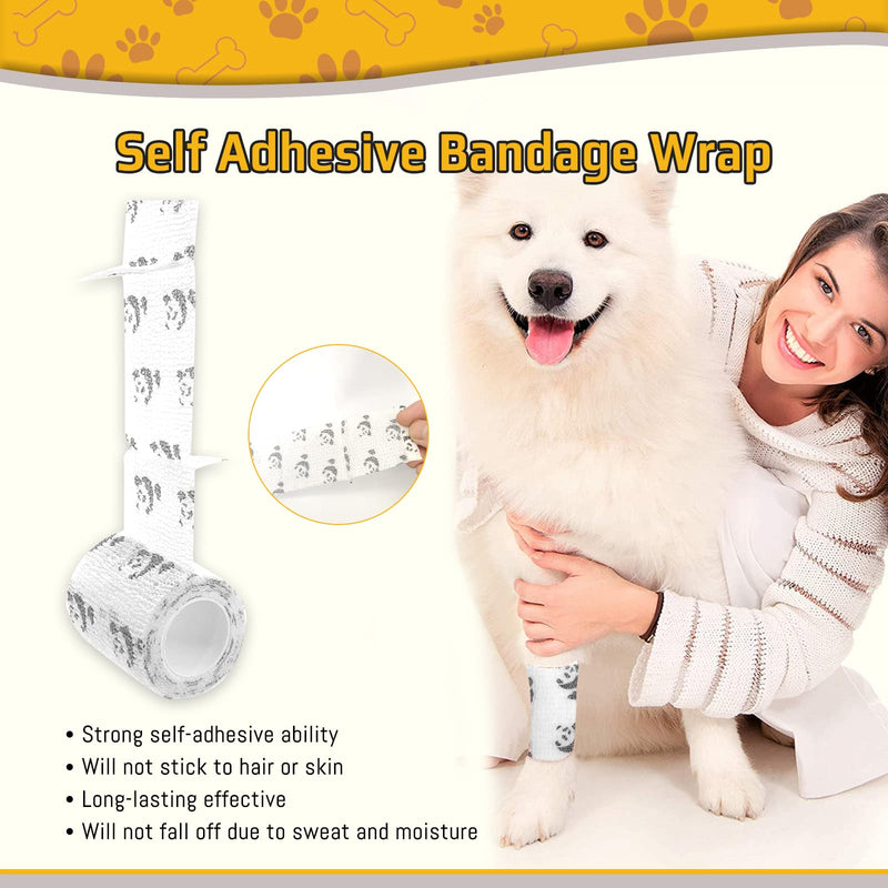 6 Pack Vet Wrap 2 inch for Dogs Horses, Pet Wrap Bandage Self Adhesive, Coban Bandages for Wounds Breathable Non Woven for Dog Cat Horse Pet Animals 2 Inch Animal - PawsPlanet Australia