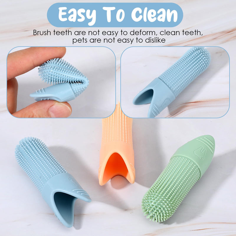 5Pcs Dog Toothbrush for Pet, Soft Silicone Finger Toothbrush 360° Cleaning Finger Brush for Small Breeds, Puppy & Kitten Dental Care, Gentle Cleaning, Travel-Friendly Design - PawsPlanet Australia
