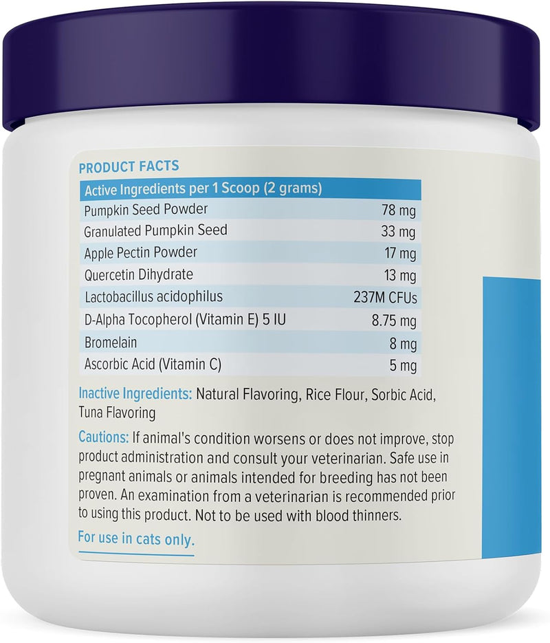Glandex Feline Anal Gland Fiber Supplement Powder for Cats with Digestive Enzyme, Probiotics and Pumpkin, Vet Recommended for Healthy Bowels - Tuna Flavored 4.0 oz, Scoop Included - PawsPlanet Australia