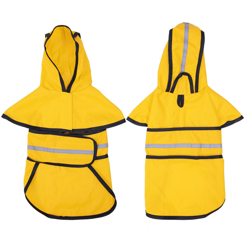 HDE Dog Raincoat Hooded Slicker Poncho for Small to X-Large Dogs and Puppies Yellow - M Medium