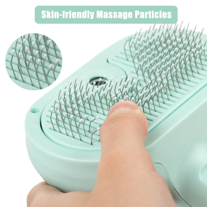 Pet Hair Remover, Pet Grooming Brush Hair, 3 in 1 Dog Steam Grooving Comb, Multi-Function Dog Hairdressing Spray Brush (Green) - PawsPlanet Australia
