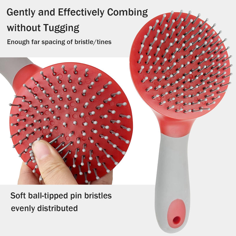 Horse Mane & Tail Combs Horse Brushes Shedding Brush Grooming Tool for Equine Long Haired Dogs (Red) Red