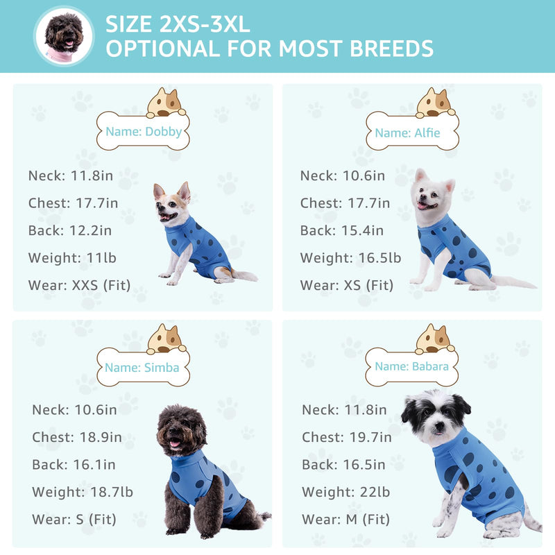 Dog Recovery Suit, Professional Dog Surgery Suit Post Spay, Neuter, Abdominal Surgical Suit for Male Female Dogs Can Pee, Prevent Licking Soft Breathable Cotton Covers Wound (Blue, Medium) Blue - PawsPlanet Australia