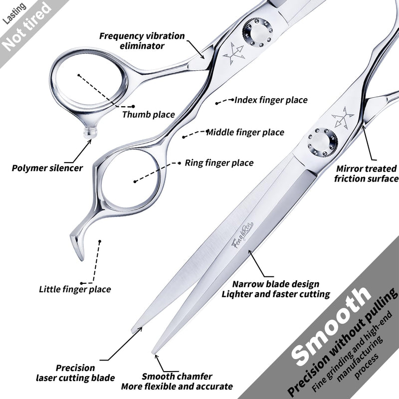 High-end Professional Dog Grooming Scissors Pet Grooming Shears 7 Inches Extremely Very Sharp Made Of Stainless Steel Alloy By Hand For Dog Cat Groomer (Shears, 7 Inch) - PawsPlanet Australia
