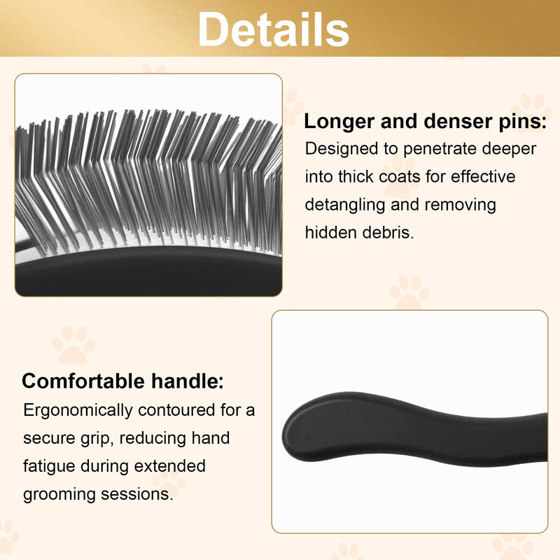Dog Slicker Brush for Doodle Grooming,Dog Brush for Poodles,Long Pin Haired Pet Slicker Brush for Goldendoodles, Labradoodles,Bernedoodles (Black) Black - PawsPlanet Australia