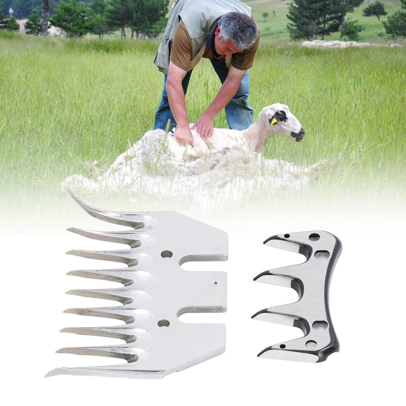 Sheep Shears Replacement Blades, Professional Curved 9 Tooth Clipper Comb Blade, Cutter Trimmer Accessory Set Kit for Sheep Alpacas Goats