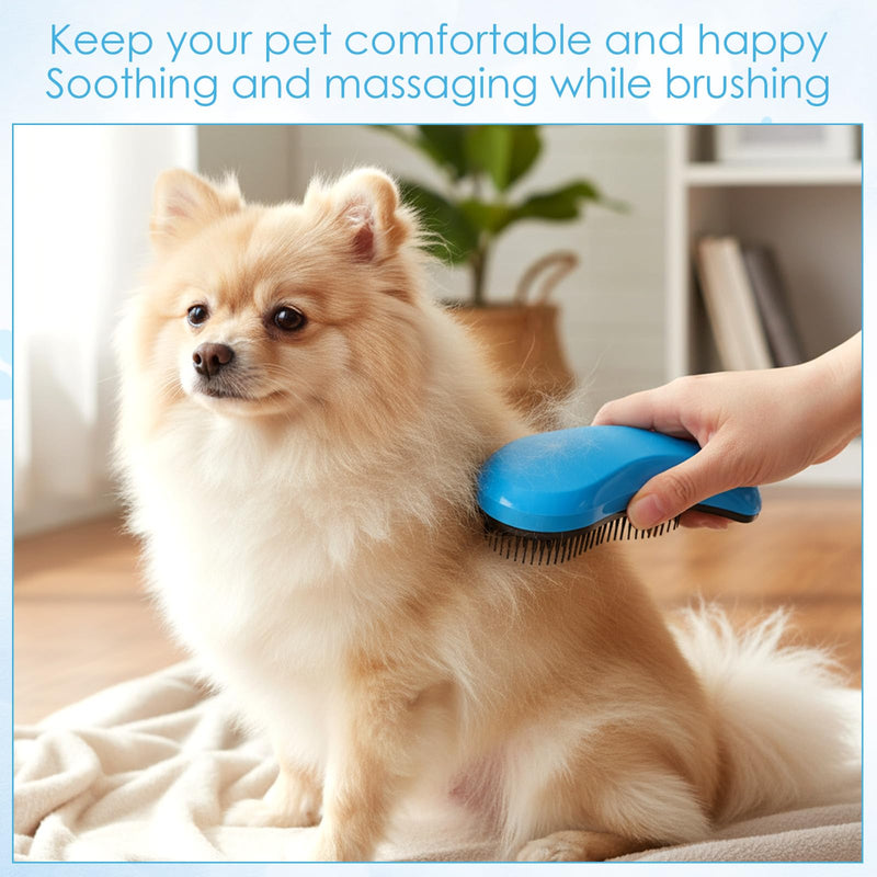 Small Dog Brush Grooming Tool for Teddy Yorkies Shih Tzu Chihuahua Maltese, Puppy Hair Brush (Blue)