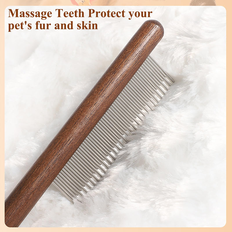 Pet Dog Cat Shedding Comb - Hair Buster Grooming Comb for Cats and Dogs, Rabbits, Daily-Use Cat Deshedding Brush, for Cats with Short and Long Fur (Long and Short Teeth) Long and Short Teeth - PawsPlanet Australia