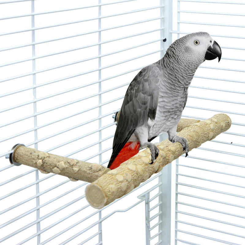 Bird Perch Stand, Bird Cage Top Perch Gym,Natural Wood Parrot Branch for Small Medium Large Parrot (M) M - PawsPlanet Australia