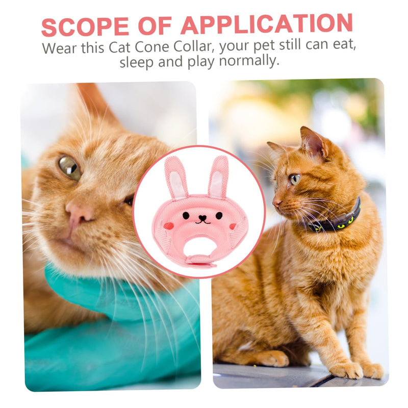 DOITOOL Breathable Pink Cat Collar with Bunny Ears Made of Polyester Prevents Scratching and Provides Comfortable Recovery After Surgery