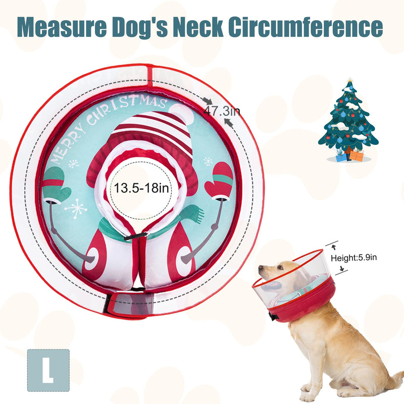 Dog Cone Inflatable Donut to Stop Licking After Surgery, Soft Dog Cone Collar with Anti-Licking Guard Shield, Protective Pillow Cone for Large Medium Small Dogs (Snowman, Large) Snowman - PawsPlanet Australia