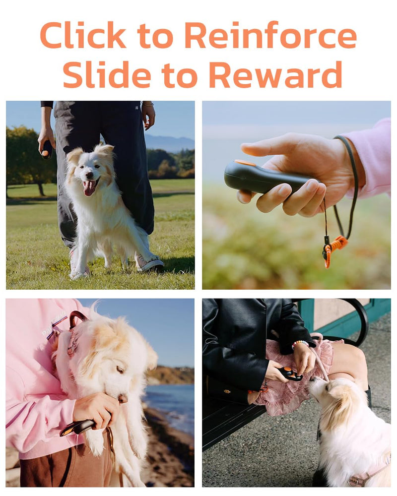 Clink Design Clicker Dog Trainer & Dog Treat Pouch Alternative Dual Use 2 in 1 Dog Clicker for Training - Durable, Light (2.36 oz), Easy to Clean & Handle, Fast to Fill, Innovative Design, Black - PawsPlanet Australia