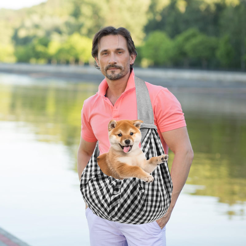 Cosmos Reversible Dog Sling Carrier Dog Purse with Breathable Soft Cotton Suit for Puppy Small Dogs and Cats for Outdoor Travel Gray - PawsPlanet Australia