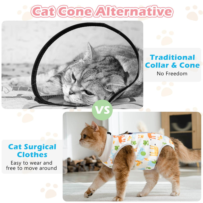 2Pack Cat Surgery Recovery Suit Clothes for Female and Male,Cat Onesie Shirts for Cats After Surgery,Cat Spay Surgical Recovery Suit,Cat Cone Collar to Stop Licking Abdominal Wound Alternative-L L - PawsPlanet Australia