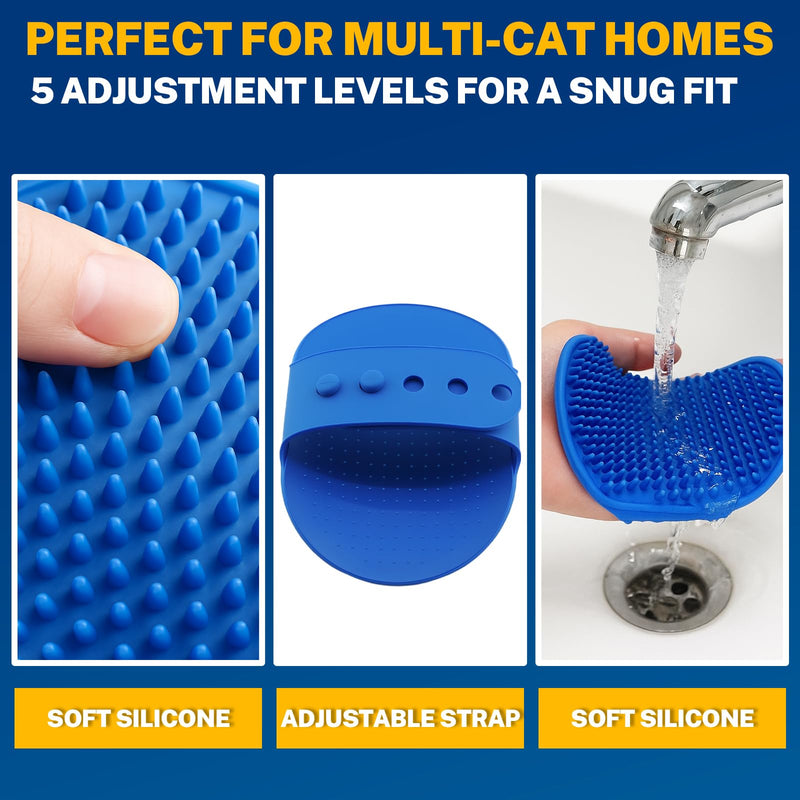5PCS Pet Cat Grooming Brush, Adjustable Silicone Grooming Brush, Cat Self-service Scratcher, Silicone Grooming Belt Pad, Suitable For Cats (Self-service And Handheld) - PawsPlanet Australia