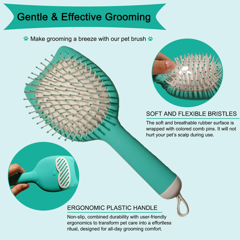 Soft Bristle Cat-Ear Puppy Brush Small Dogs Gentle Comb Grooming Tool Yorkie Shih Tzu Maltipoo Maltese (Sky Blue) Sky Blue