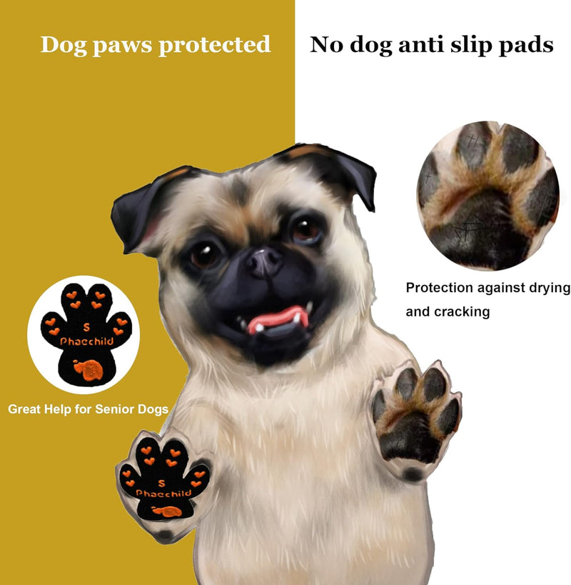 Dog Paw Protector Non-Slip Gripper Traction Pads,Walk Assistant for Senior Dogs,Foot Stickers for Hardwood Floors,Dog Shoes Booties Socks Replacement,6 Sets (24 pcs) L Black Black-24 Pads L-1.9*1.6 inch (L*W) - PawsPlanet Australia