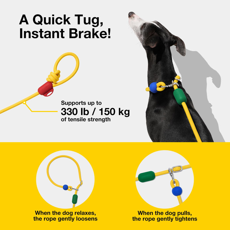 VETRESKA Hands-Free Dog Leash, 8FT Adjustable Rope Leash for Medium Large Dogs, Waist/Crossbody Slip Lead Leashes for Walking, No Pull Dog Leashes with Bag Dispenser, 2 in 1 Walk Kit (Chroma) Chroma Yellow - PawsPlanet Australia