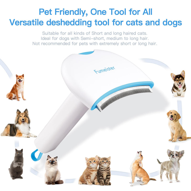 Pet Undercoat Deshedding Tool for Dogs - Wide Curved Undercoat Brush for Effortless Pet Deshedding, Loose Hair Remover for Dogs & Cats (Blue) Blue - PawsPlanet Australia