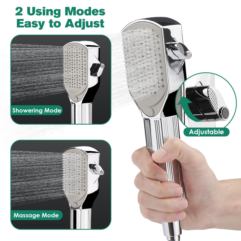 Dog Shower Attachment,Pet Washing Shower Sprayer with Stainless Steel Hose & Diverter Valve, 2 Mode Handheld Shower Head Brush, 3-in-1 Dog Shower Head for Bathing, Grooming, Massage - Indoor & Outdoor - PawsPlanet Australia