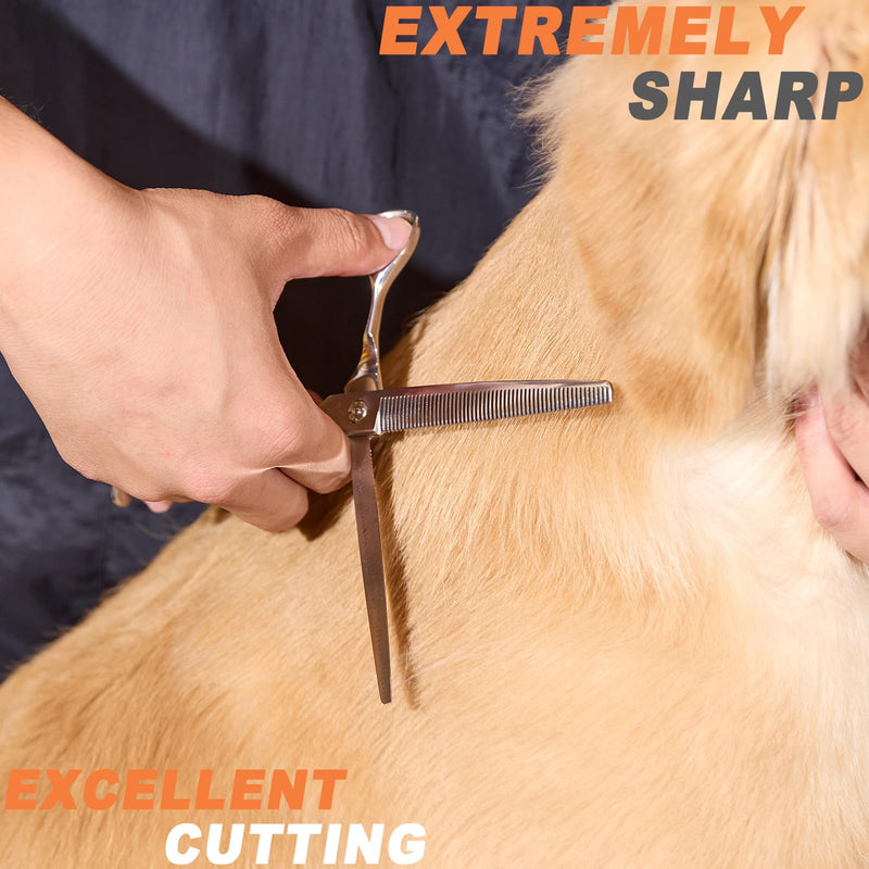 High-end Professional Dog Grooming Thinning Scissors Teeth Cutting Blending Shears Pet Texturizing Shears 7.5 Inch Extremely Very Sharp Stainless Steel Alloy For Cat Other Animals Groomer 7.5inch Thinning Shears - PawsPlanet Australia