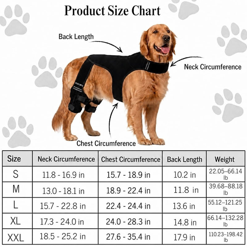 Dog Knee Brace for Back Leg Support – Adjustable Dog Leg Stabilizer with Hip Support, Comfortable Mobility & Joint Support for Small, Medium & Large Dogs (S) S