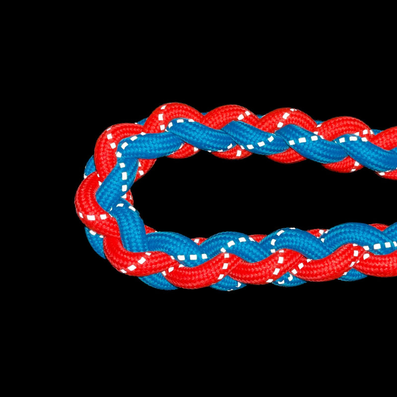 Blueberry Pet Heavy Duty Reflective Braided Handmade Dog Rope Leash in Flame Red and Azure Blue, 4 ft, Strong Leashes for Dogs - PawsPlanet Australia