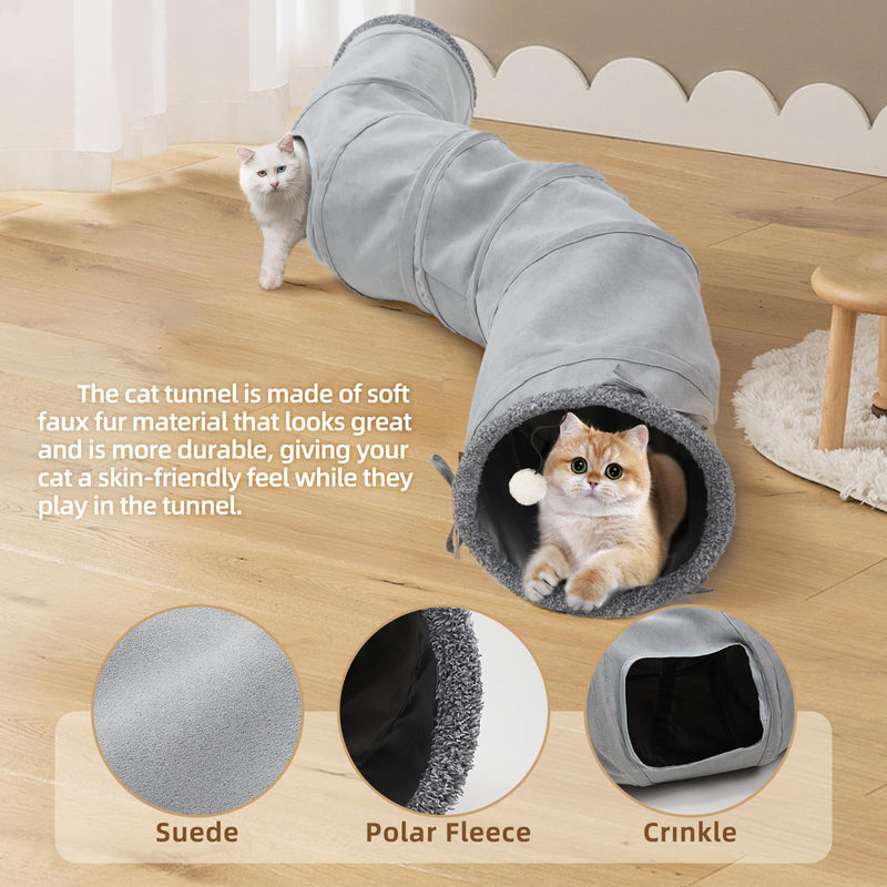 Cat Tunnel, Indoor Cat Toy, Roller Track Cat Toy, Collapsible S-Shaped Play Tube, 10.5 Inch Diameter Maze Cat House for Cats, Puppies, Rabbits, Ferrets, Cat Toy Gift Set - PawsPlanet Australia