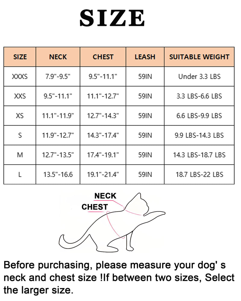 XXXS Pink Soft Mesh Dog Harness and Leash Set,No Escape Easy Walk Puppy Harnesses for Training Walking， Reflective Adjustable Puppy Vest for Small Medium Dogs, Cats (Pink, XXXS) - PawsPlanet Australia