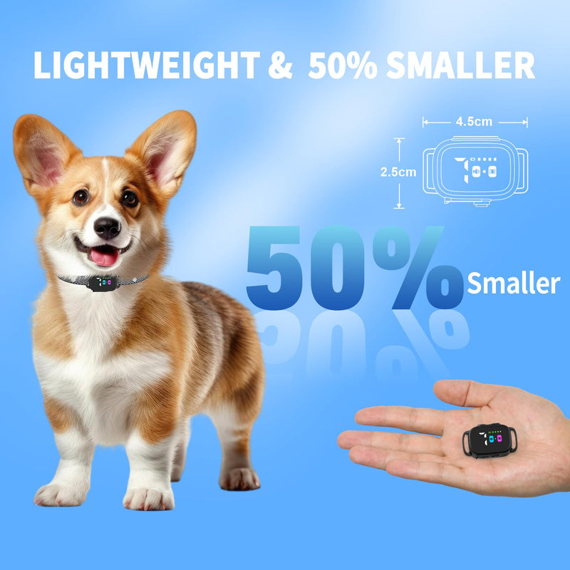 Anti-Bark Collar for Small Dogs, No Shock Anti Barking Collars with 7 Sensitivities, 3 Adjustable Modes Beep & Vibration, IP67 Waterproof - Effective & Humane, Premium Black - PawsPlanet Australia