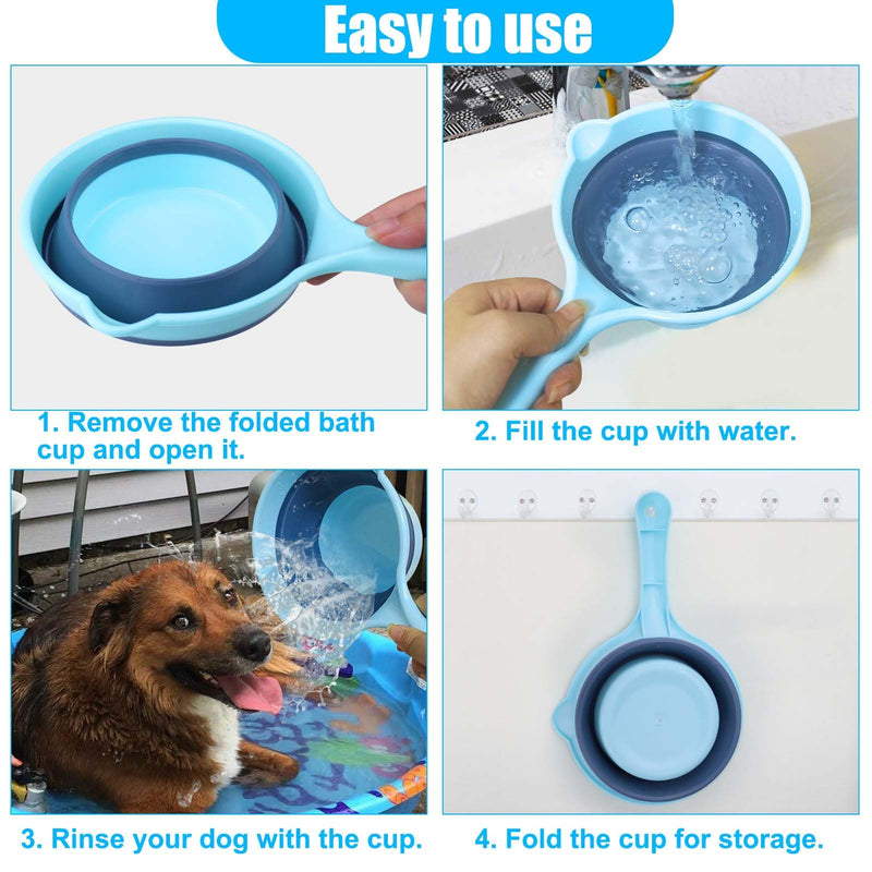 Dog Bath Rinse Cup,Portable Foldable Dog Bath Tubs Accessories,Dog Shower Bathtub Dog Pool Supplies,Dog Washing Tools,Dog Shower Attachment - PawsPlanet Australia