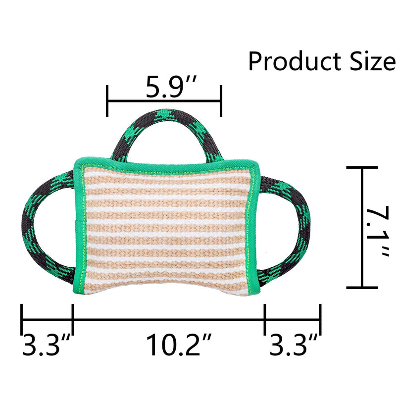 ToLanbbt Dog Toy, Tug of War Jute Bite Pillow (11' x 7.8'), Training Equipment for Medium to Large Dogs, Green Style 1 - PawsPlanet Australia