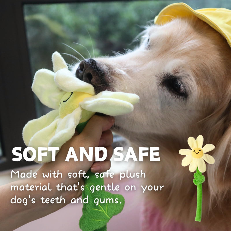 Interactive Dog Plush Toys, Crinkle Flower Dog Rope Toy, Puppy Chew Toys for Teething, Cute Dog Gift for Small and Medium Dogs - PawsPlanet Australia