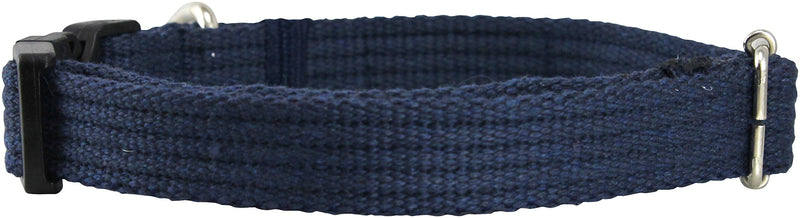 Cotton Web Adjustable Dog Collar 4 Sizes Blue (Small: Neck 11.5"-15.5"; Width 1/2") Small: Neck 11.5"-15.5"; Width 1/2" - PawsPlanet Australia