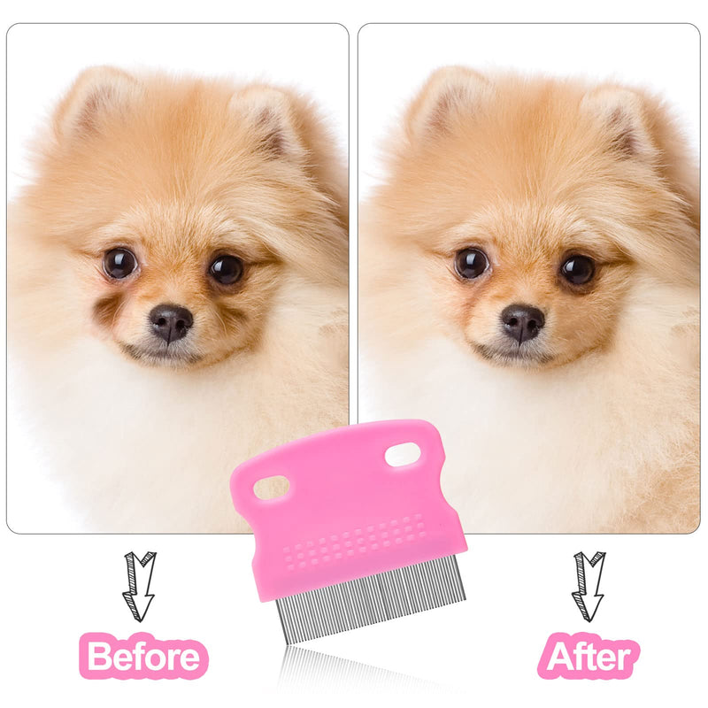 5 Pieces Dog Eye Combs Tear Stain Remover Combs Pet Grooming Comb for Small Dogs Gently Removing Eye Mucus and Crust (Pink, Black) Pink, Black - PawsPlanet Australia
