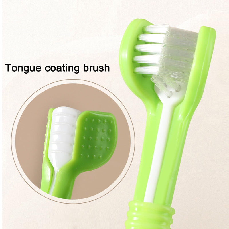 Pack of 4 Dog Toothbrush, Pet Toothbrush, Toothbrushes for Dogs, Dental Care for Cat, Triple Head Dog Toothbrushes, Oral Hygiene for Pets, Deep Cleaning Set for the Oral Cavity
