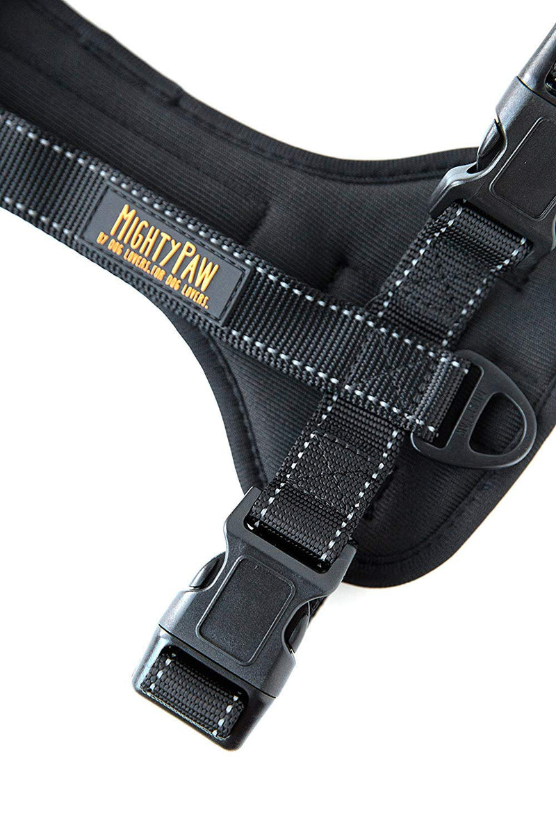 Mighty Paw Mighty Dog Car Harness - Dog Safety Harness for Car - Vehicle Safety with Adjustable Straps - Soft Padding - No Pull Front Leash Attachment - Padded Reflective Dog Harness - (Large) Large Black - PawsPlanet Australia
