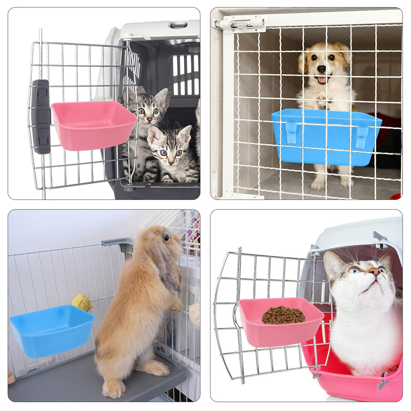 6 Pack Feeder (Blue, Pink), Hanging Feeder,Food and Water Container, Bath Water Bowl Universal for Birds Hamsters Mice Rats Rabbit Guinea Pig Small Pets - PawsPlanet Australia