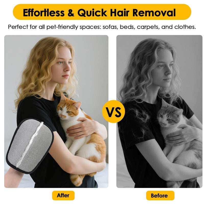 SAWMONG 2Pcs Pet Hair Removal Glove, Fan-Shaped Pet Hair Remover Glove Newly Upgraded, Removing Shed Pet Hair from Dogs & Cat, Reusable Pet Hair Removal Tool for Couch,Furniture, Carpet, Clothes - PawsPlanet Australia