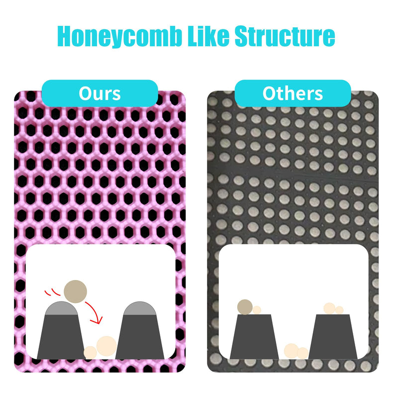 Cat Litter Mat, Kitty Litter Collector, Double Layered Honeycomb Design Waterproof, Anti Urine, Anti Slip, Easy to Clean, Limit Garbage (23"x14.5", Pink) 23" x 14.5" - PawsPlanet Australia