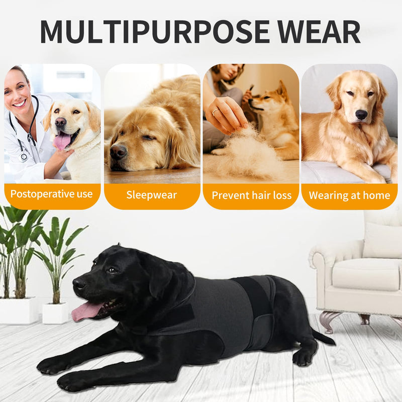 Skin-Friendly Dog Calming Shirt,for Thunderstorm,Travel, Fireworks,Vet Visits,Comfort Dog Anxiety Relief Coat,Keep Pet Calm,Separation Anxiety Relief for Dogs (Dark Gray, Large) Dark Gray - PawsPlanet Australia