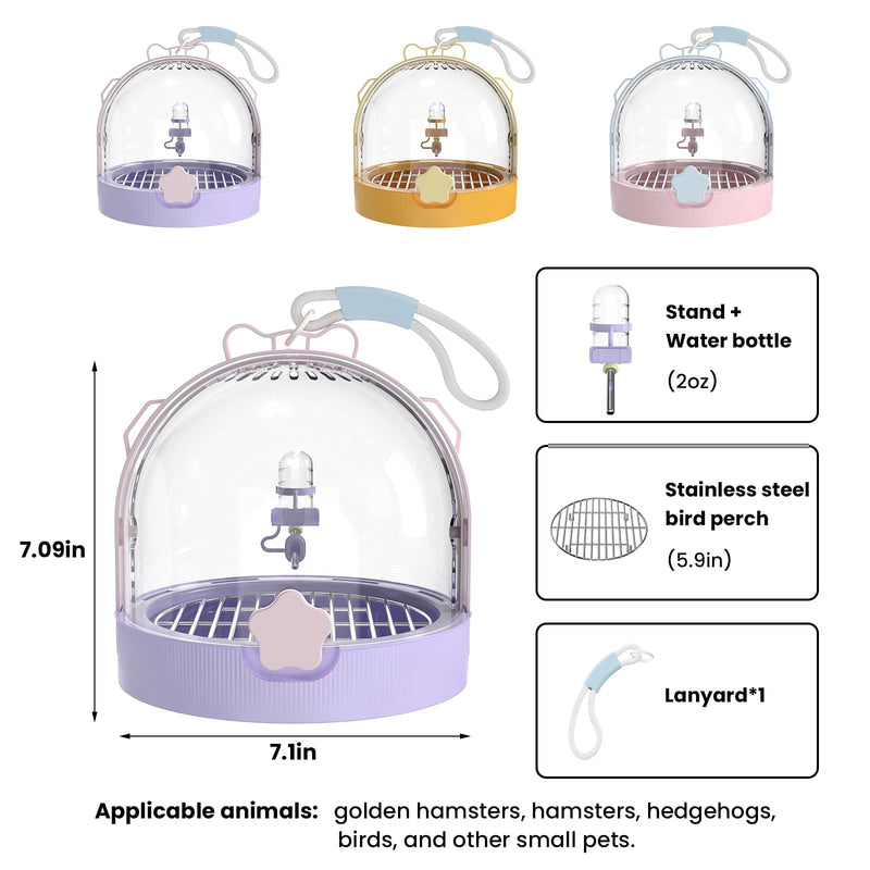 Birdcages,Carriers,Small Bird Travel Cage Carrier, Bird Carry Transport Bag,Small Animal Carrier,Travel Carry-Out Cage with Water Bottle (Purple) purple - PawsPlanet Australia